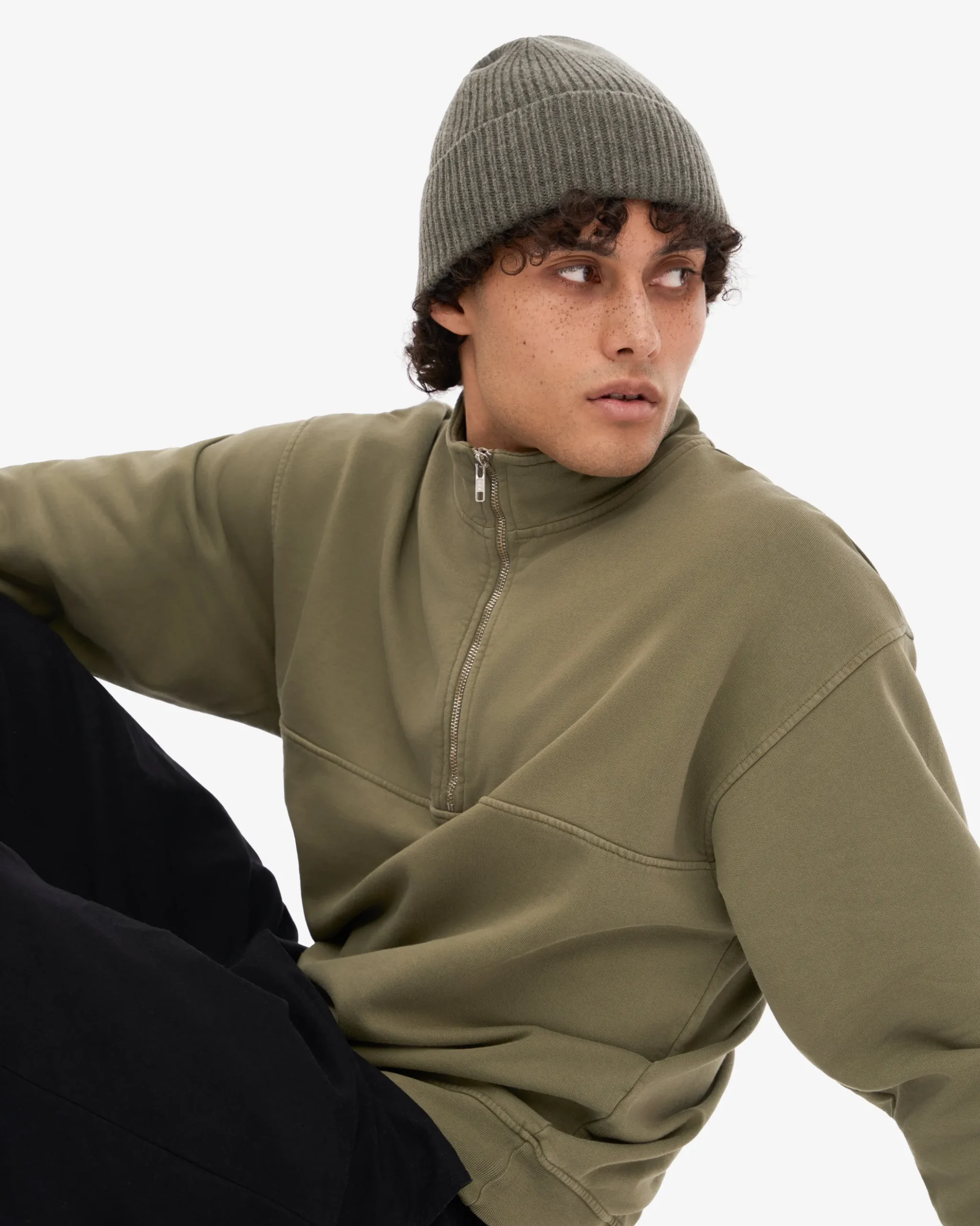 Organic Quarter Zip - Dusty Olive
