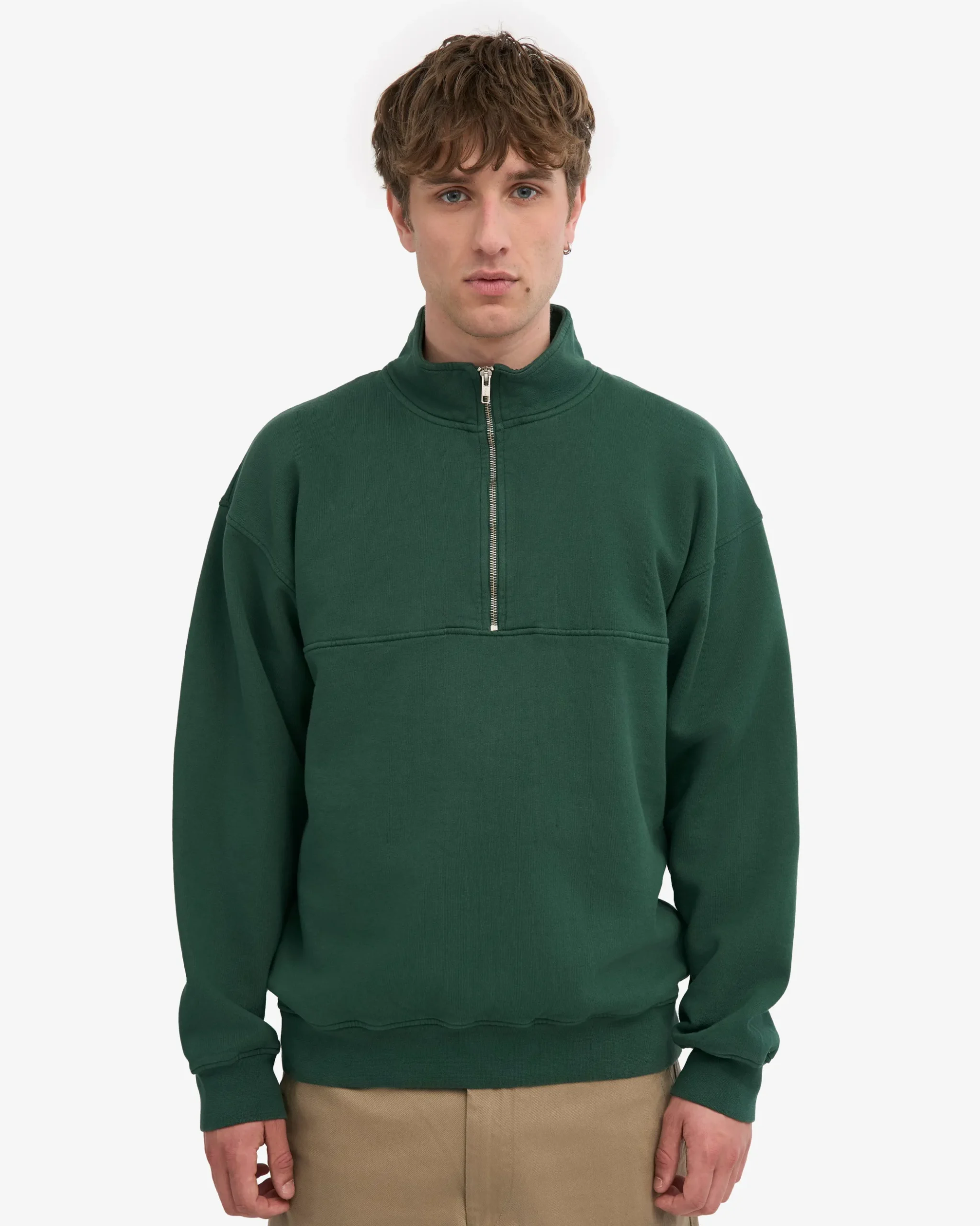 Organic Quarter Zip - Emerald Green