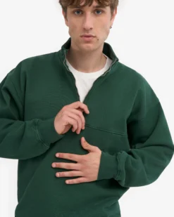 Organic Quarter Zip - Emerald Green