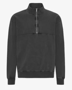 Organic Quarter Zip - Faded Black