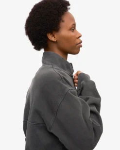 Organic Quarter Zip - Faded Black