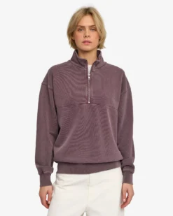 Organic Quarter Zip - Faded Grape
