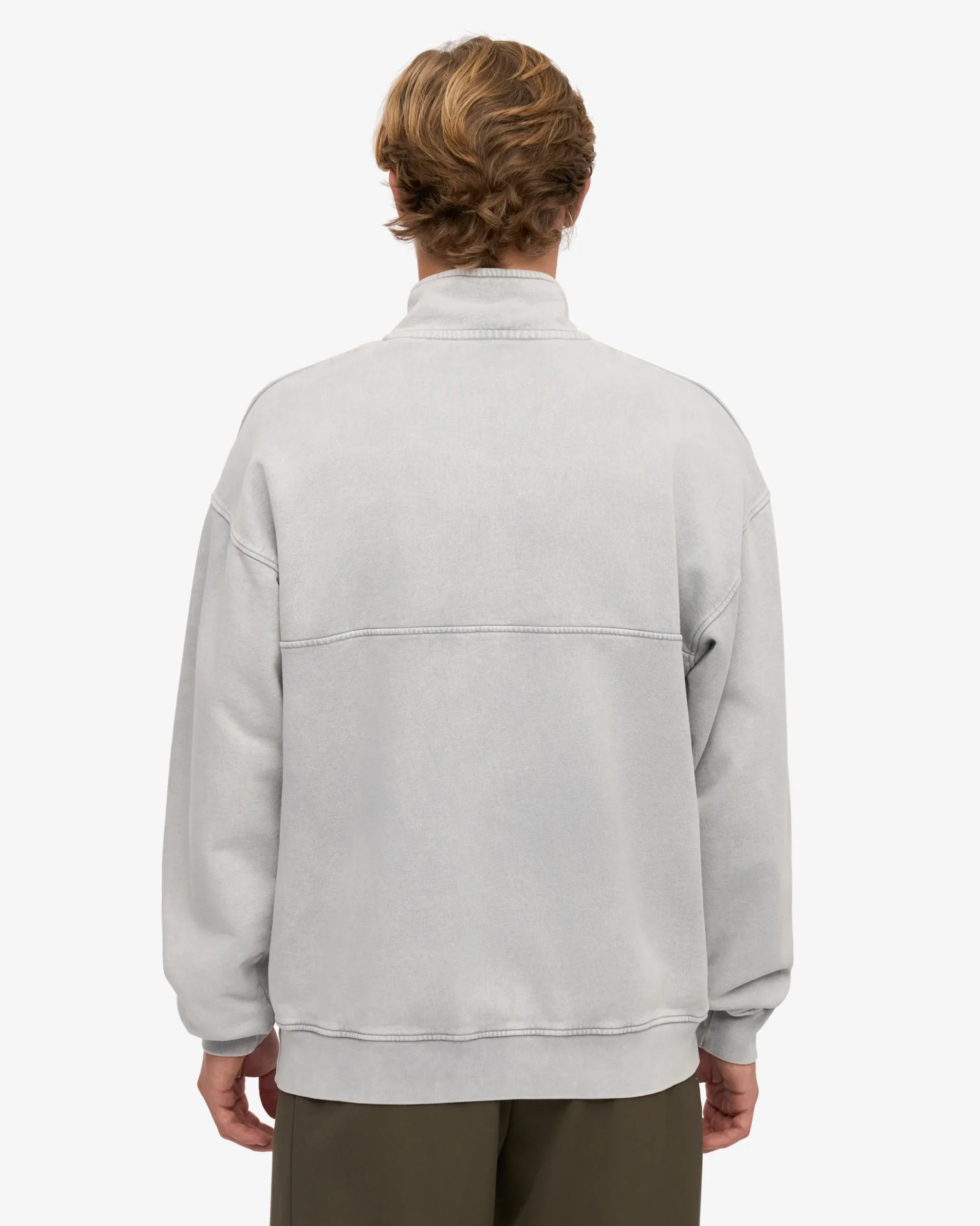 Organic Quarter Zip - Faded Grey