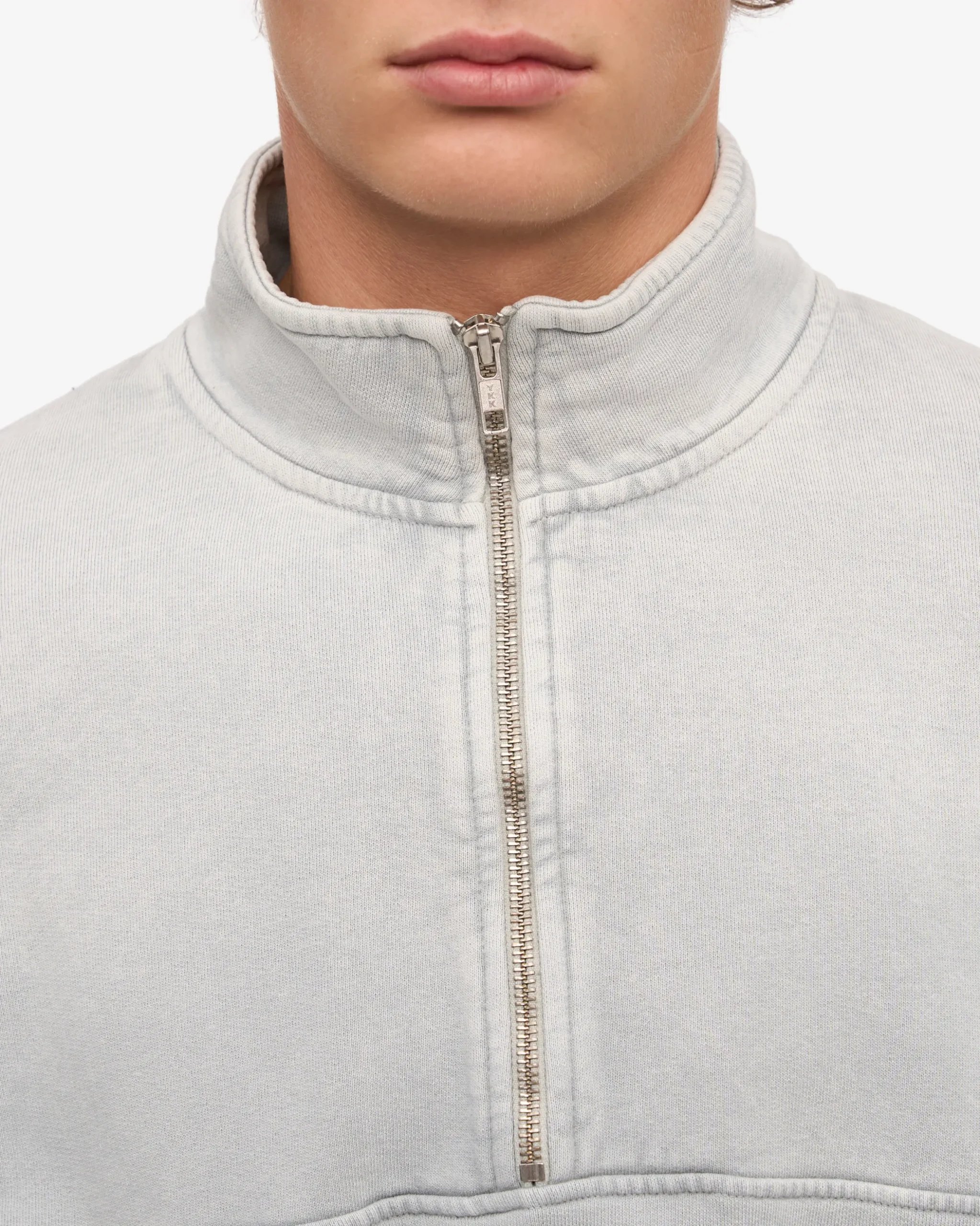 Organic Quarter Zip - Faded Grey