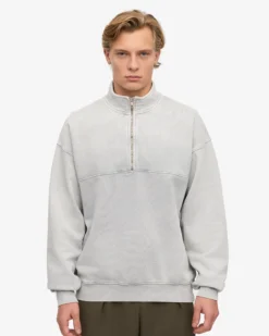 Organic Quarter Zip - Faded Grey