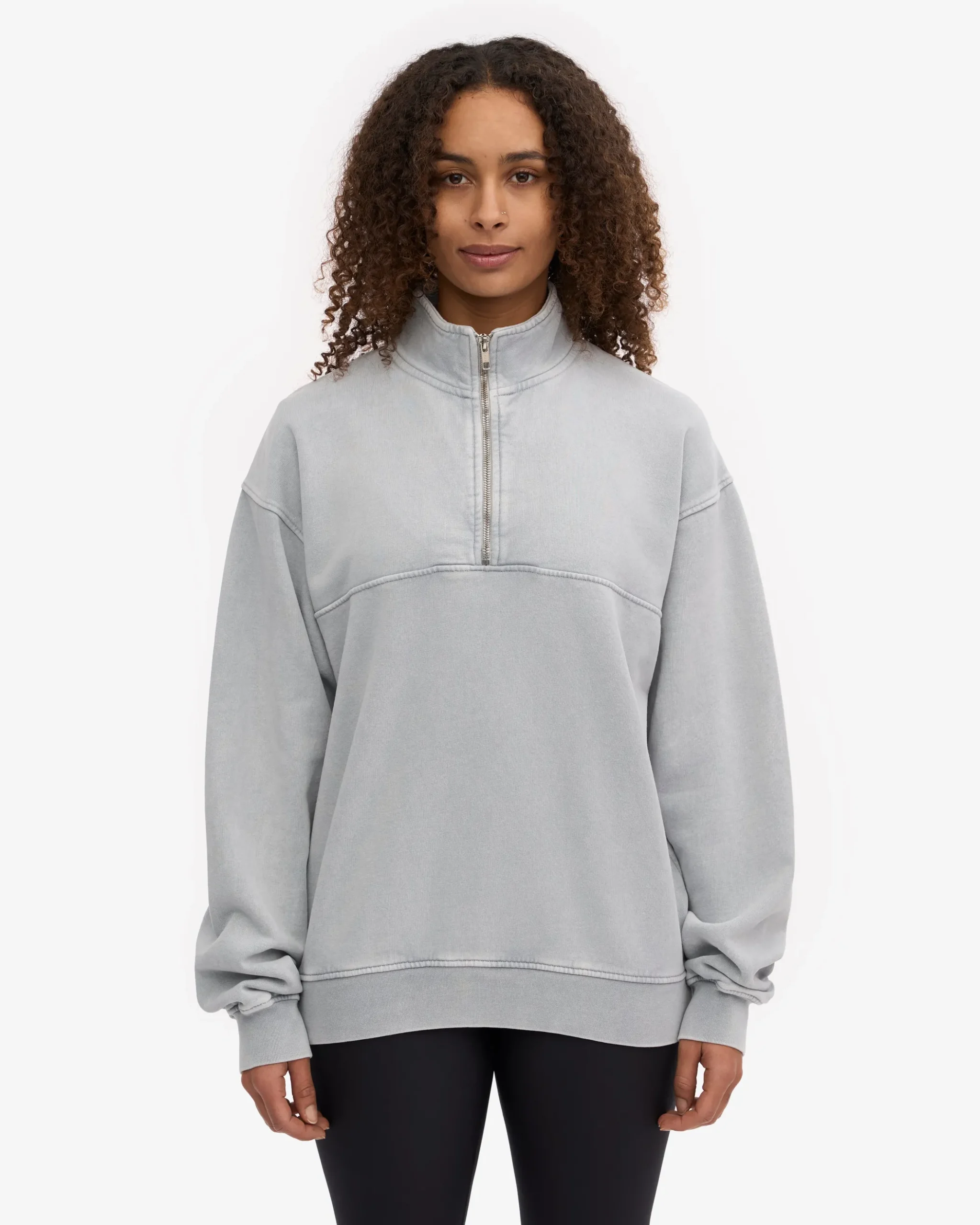 Organic Quarter Zip - Faded Grey