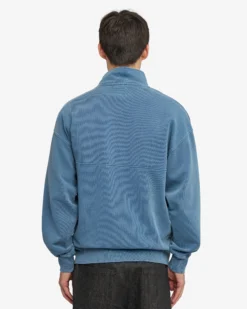 Organic Quarter Zip - Faded Indigo