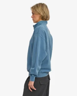 Organic Quarter Zip - Faded Indigo