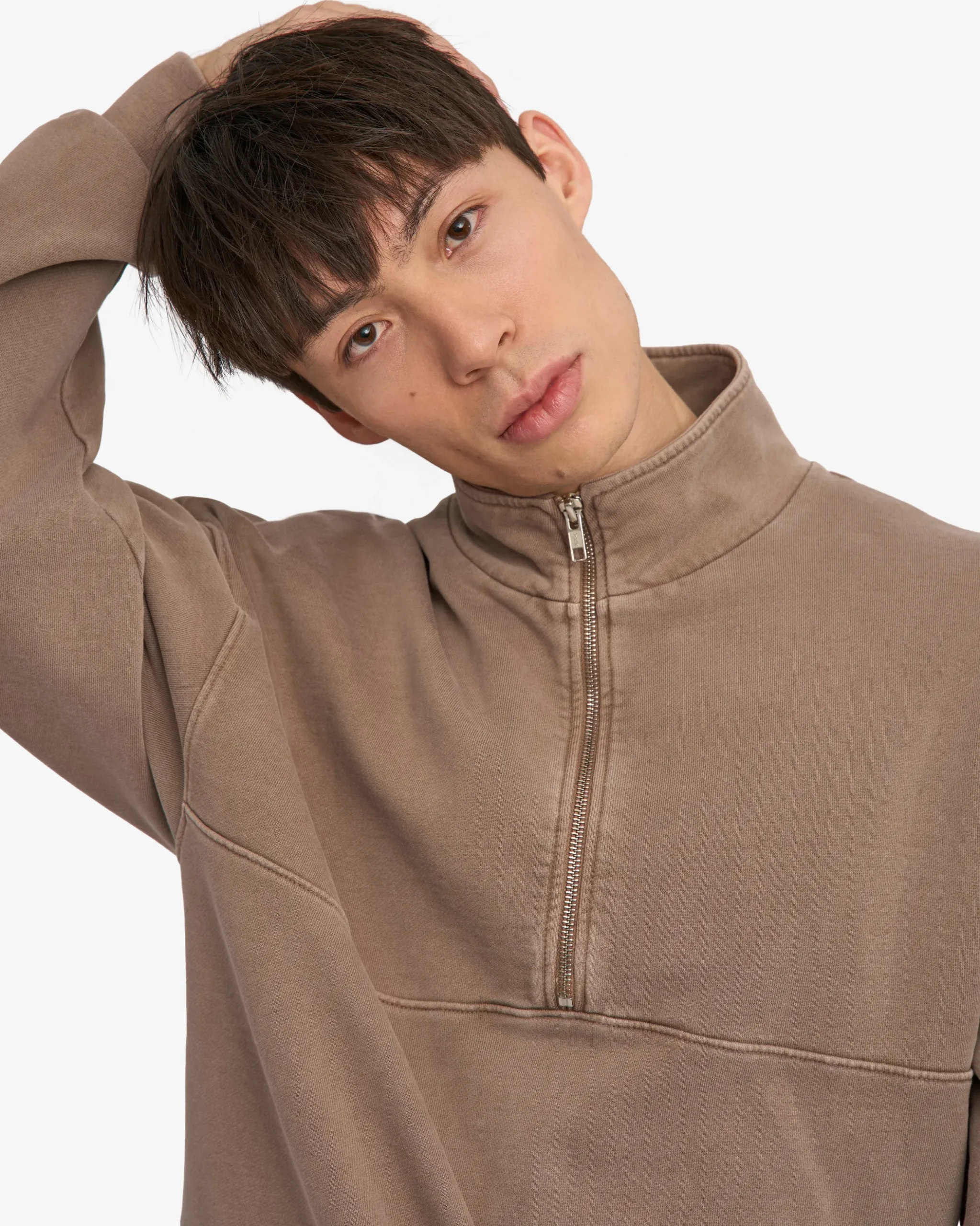 Organic Quarter Zip - Faded Khaki