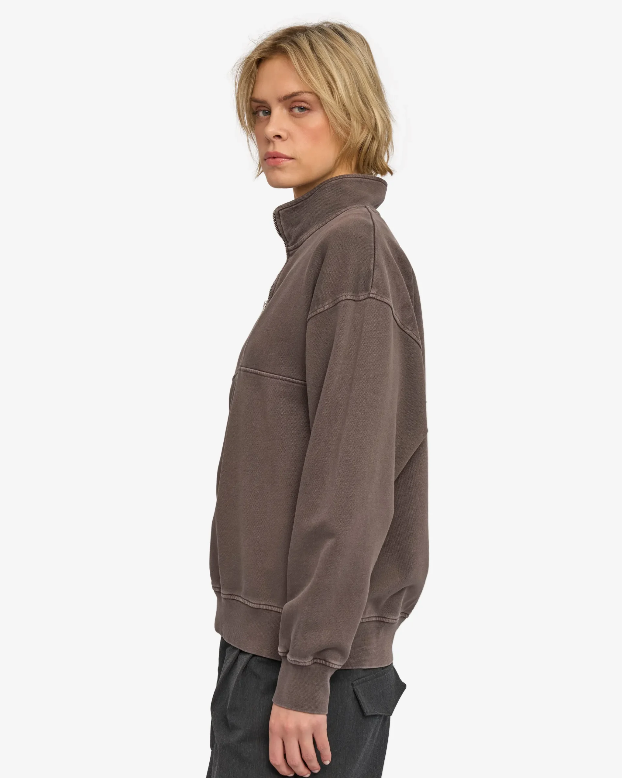 Organic Quarter Zip - Faded Mud