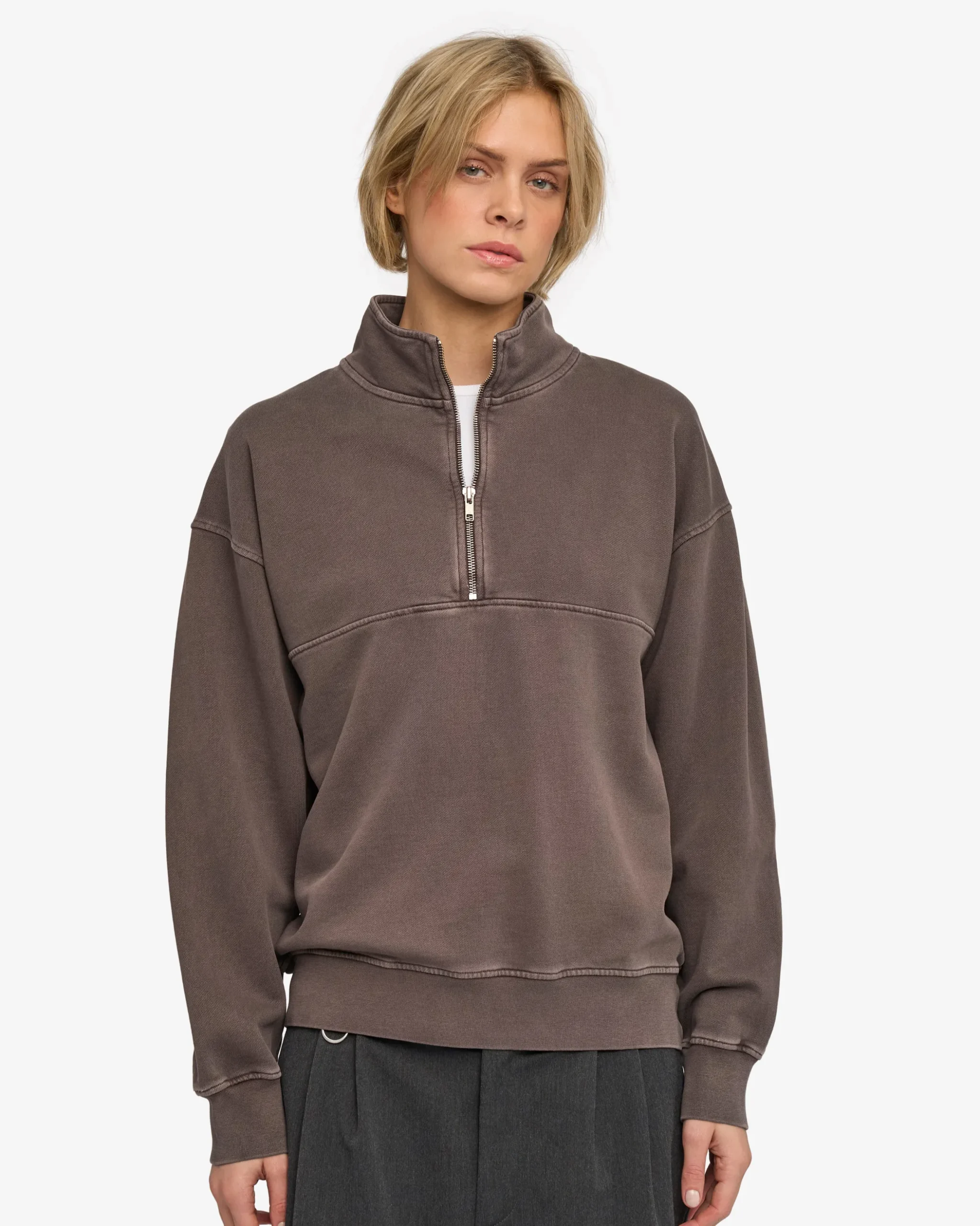 Organic Quarter Zip - Faded Mud