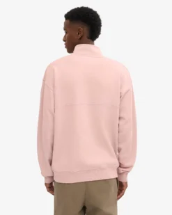 Organic Quarter Zip - Faded Pink