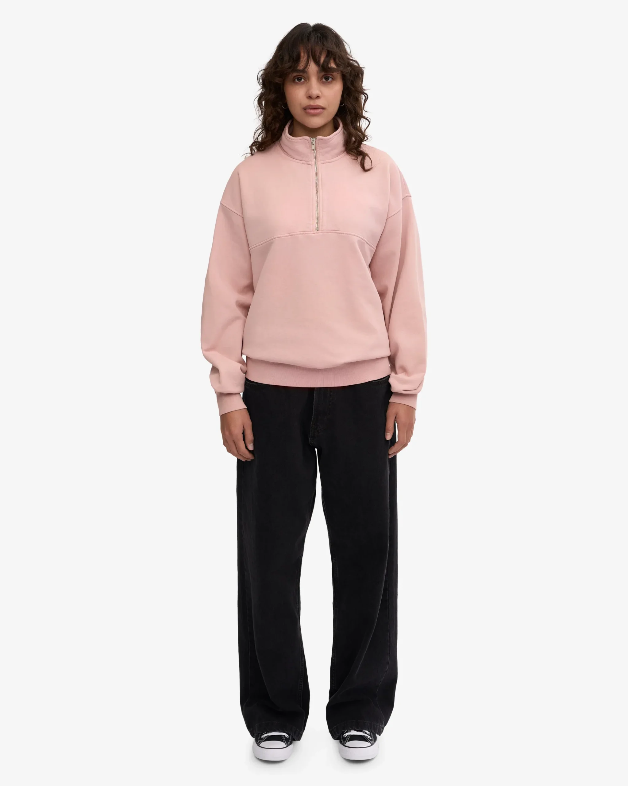 Organic Quarter Zip - Faded Pink