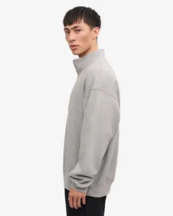 Organic Quarter Zip - Heather Grey
