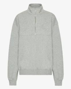 Organic Quarter Zip - Heather Grey