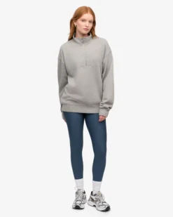 Organic Quarter Zip - Heather Grey