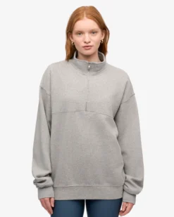 Organic Quarter Zip - Heather Grey