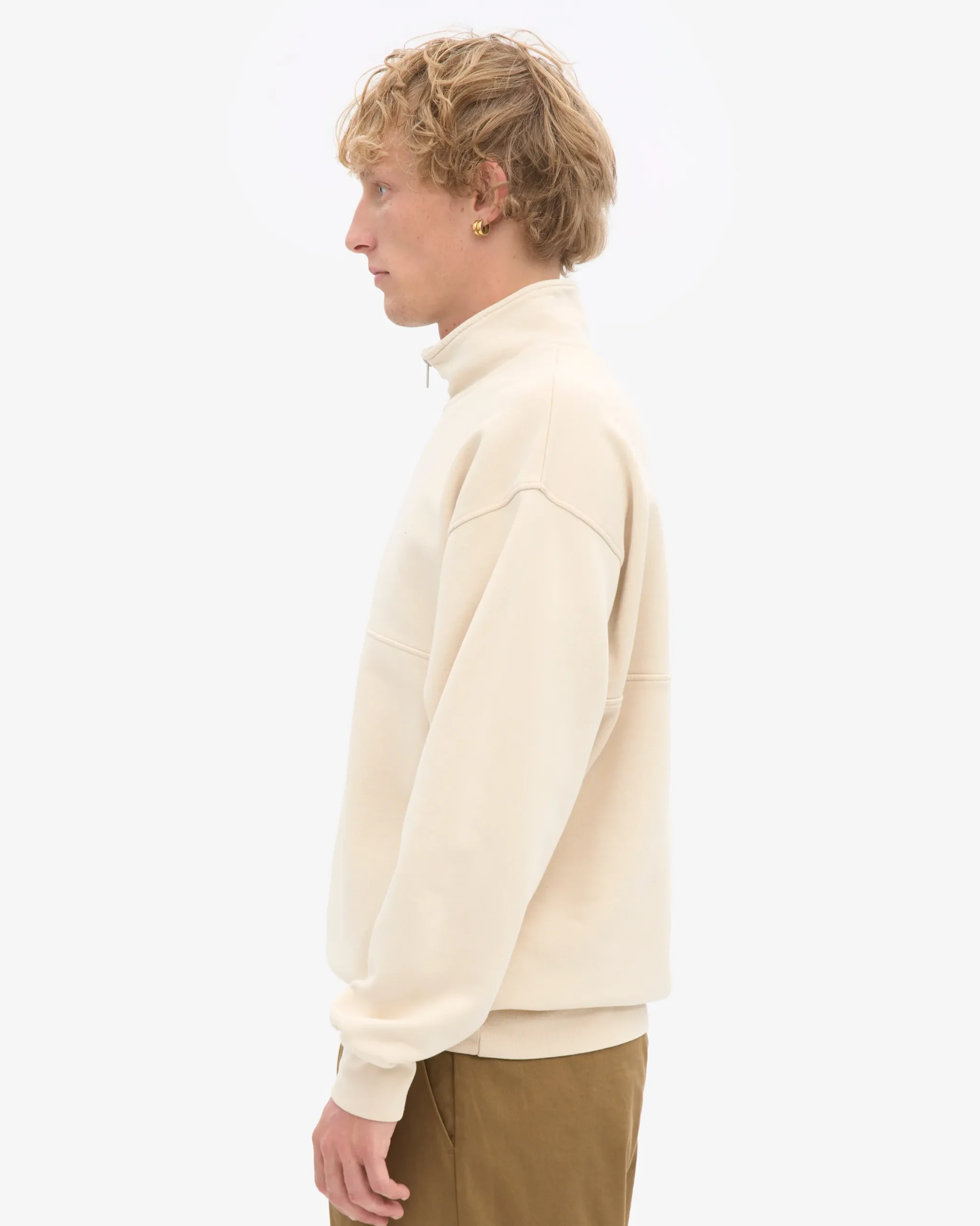 Organic Quarter Zip - Ivory White