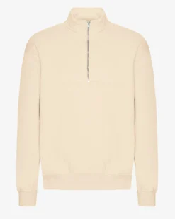 Organic Quarter Zip - Ivory White