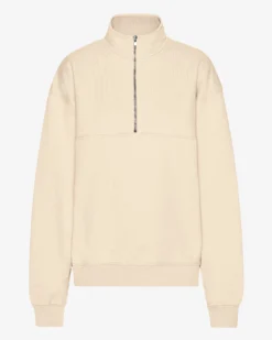 Organic Quarter Zip - Ivory White