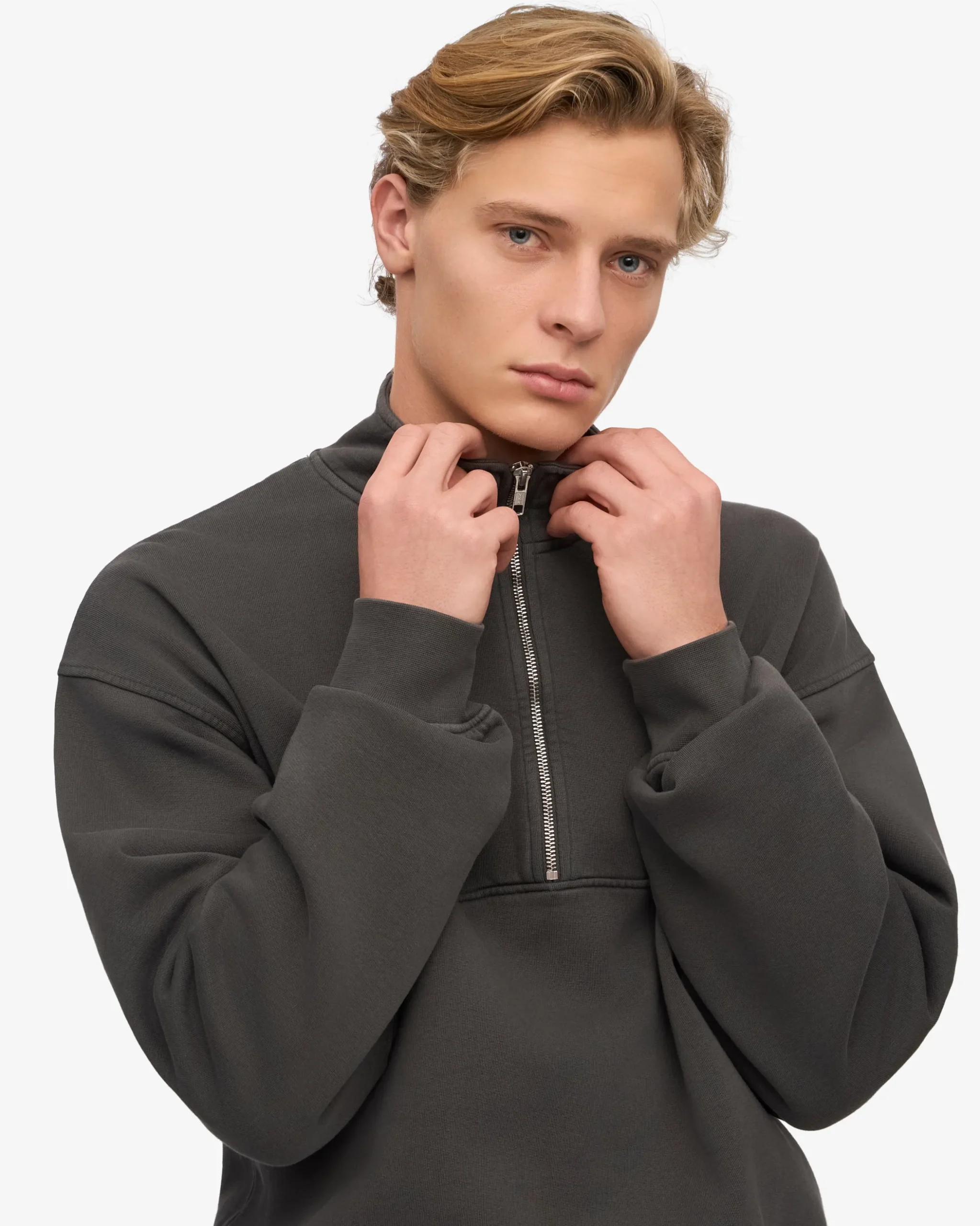 Organic Quarter Zip - Lava Grey