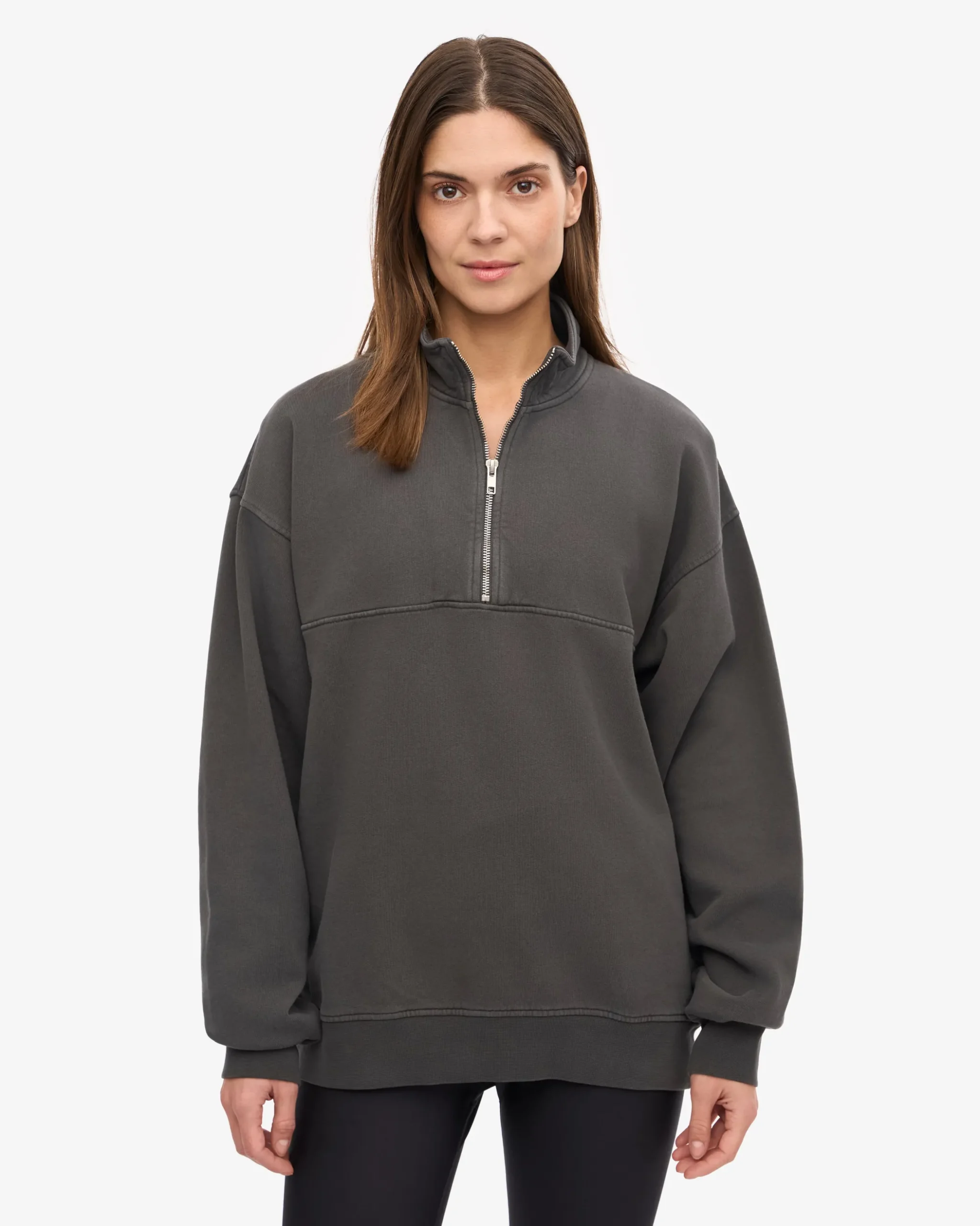 Organic Quarter Zip - Lava Grey