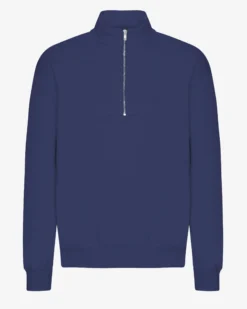 Organic Quarter Zip - Marine Blue