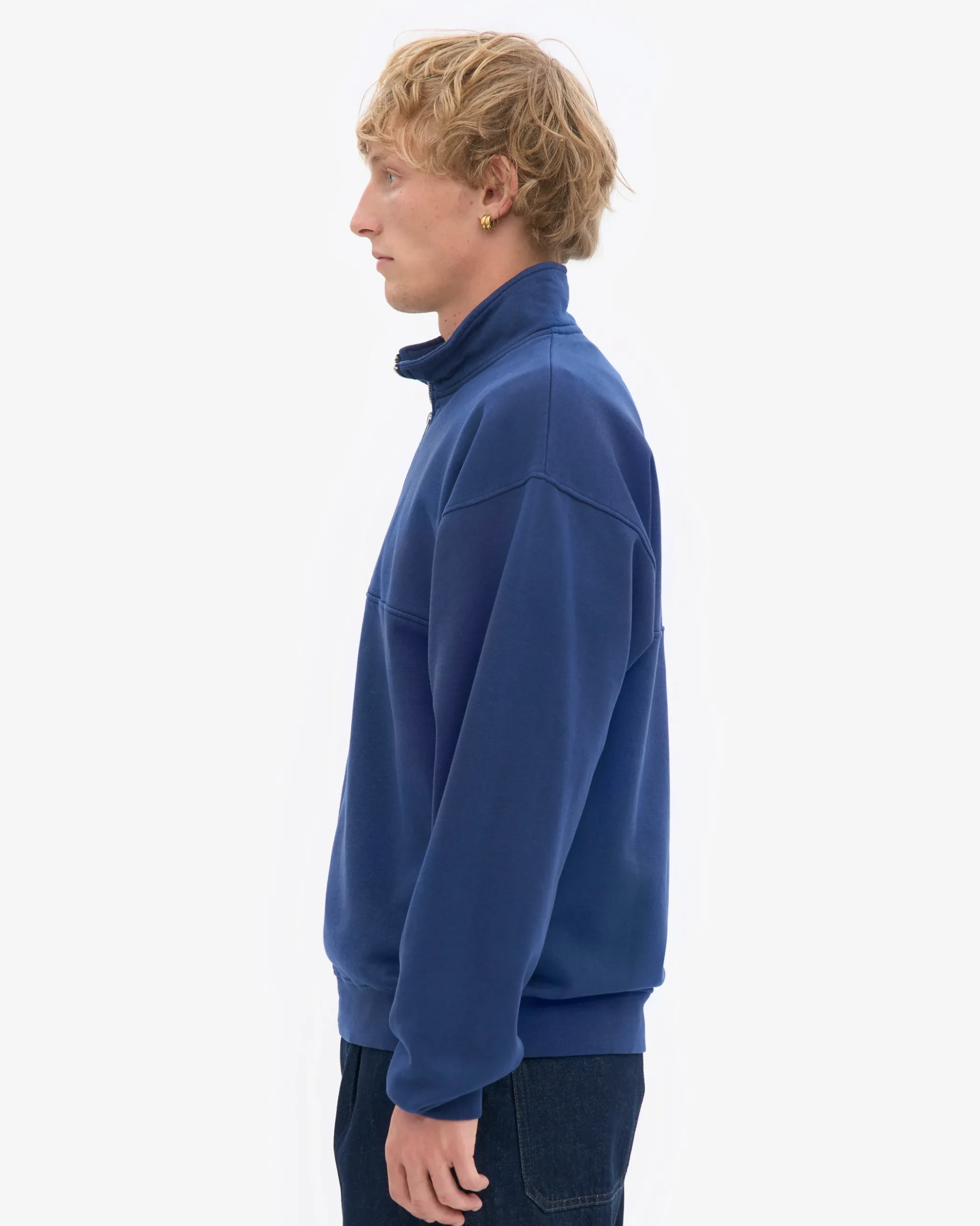 Organic Quarter Zip - Marine Blue