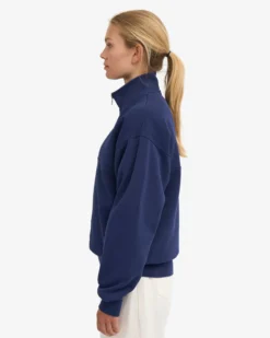 Organic Quarter Zip - Marine Blue