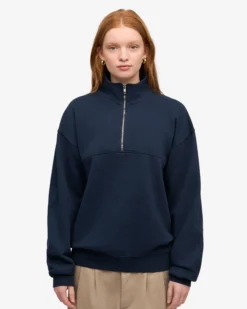 Organic Quarter Zip - Navy Blue