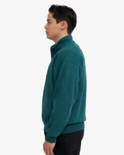 Organic Quarter Zip - Ocean Green