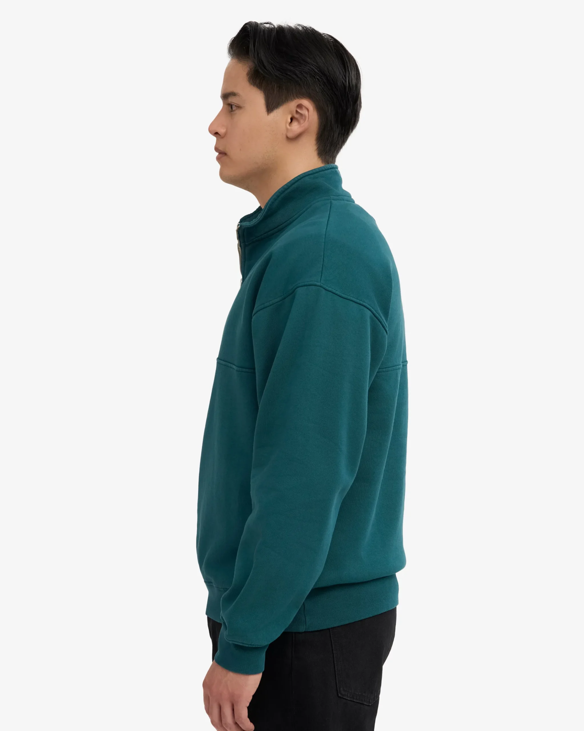 Organic Quarter Zip - Ocean Green
