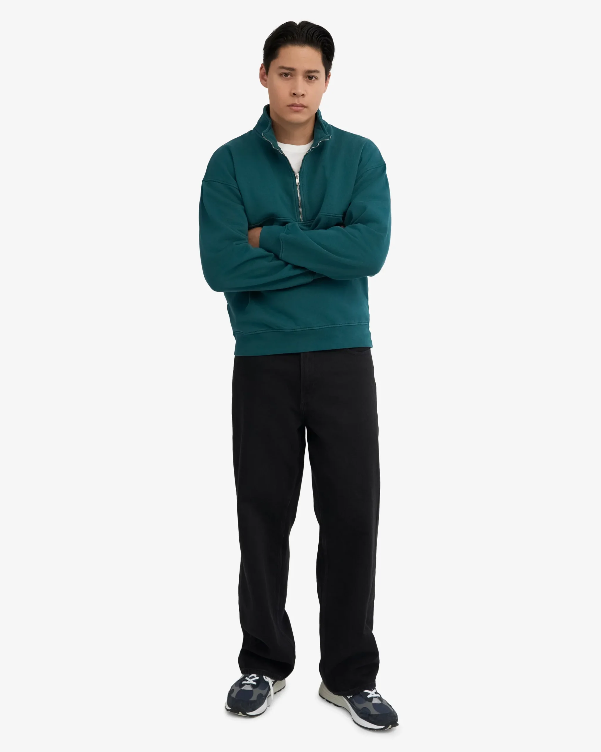 Organic Quarter Zip - Ocean Green