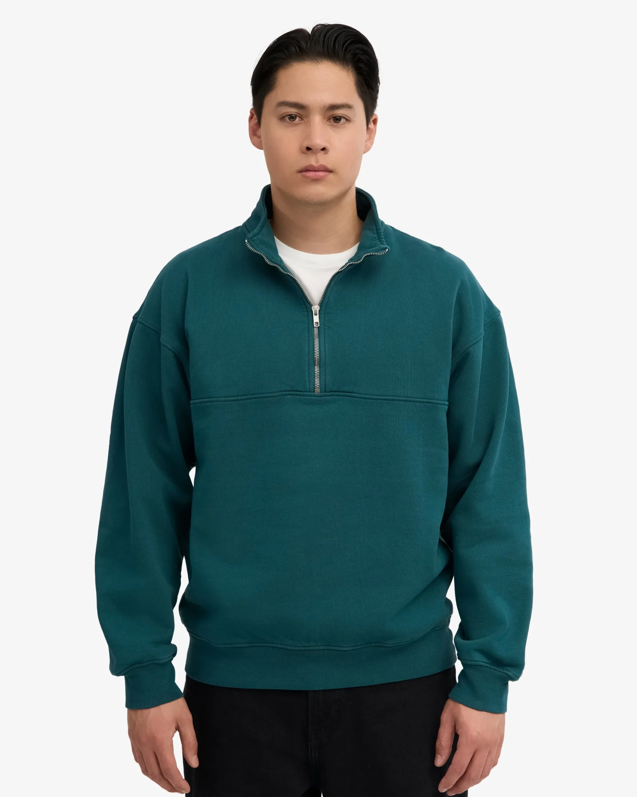 Organic Quarter Zip - Ocean Green