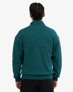 Organic Quarter Zip - Ocean Green
