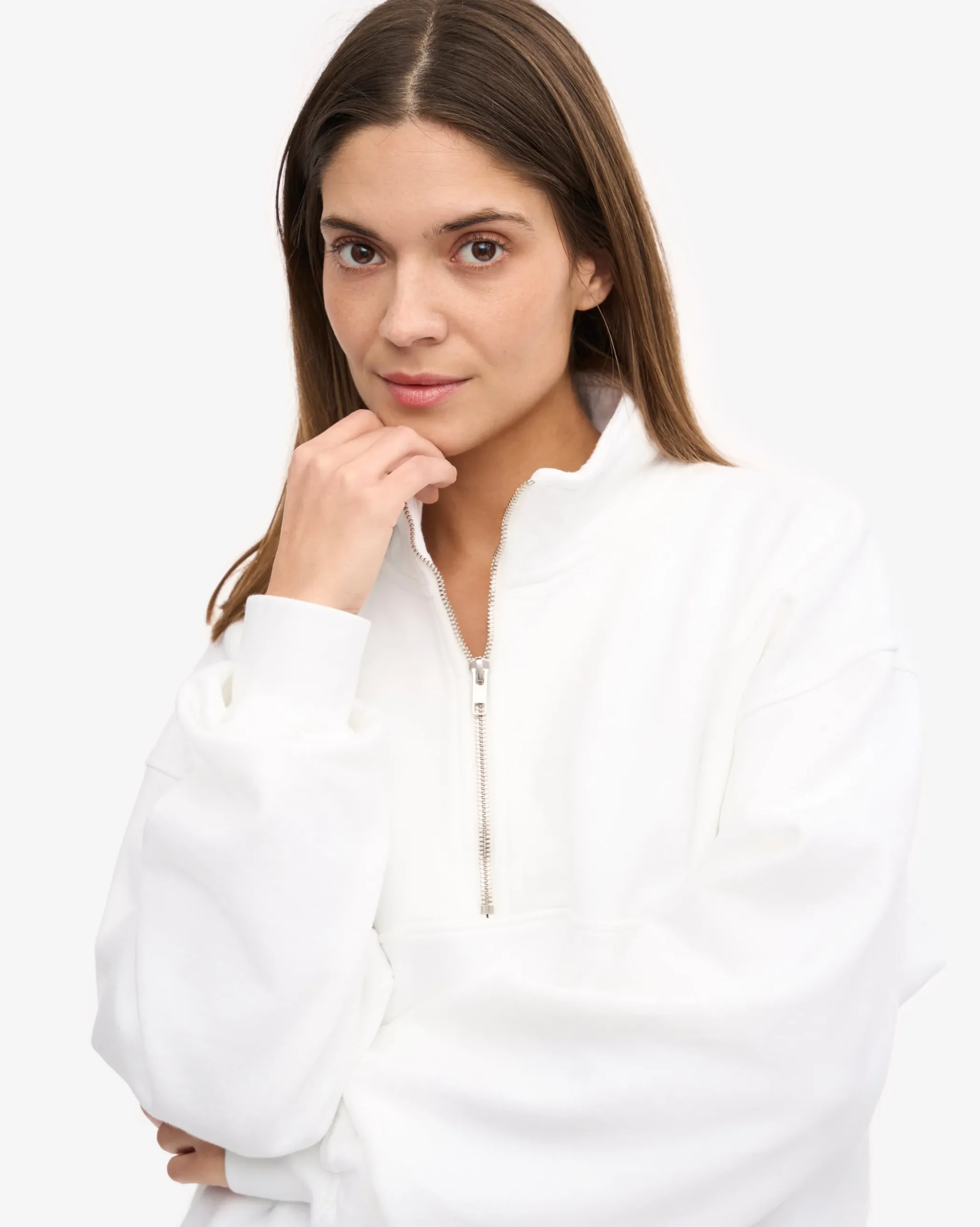Organic Quarter Zip - Optical White