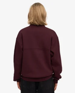 Organic Quarter Zip - Oxblood Red