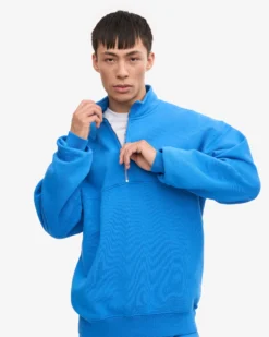 Organic Quarter Zip - Pacific Blue