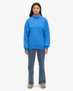 Organic Quarter Zip - Pacific Blue
