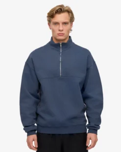 Organic Quarter Zip - Petrol Blue