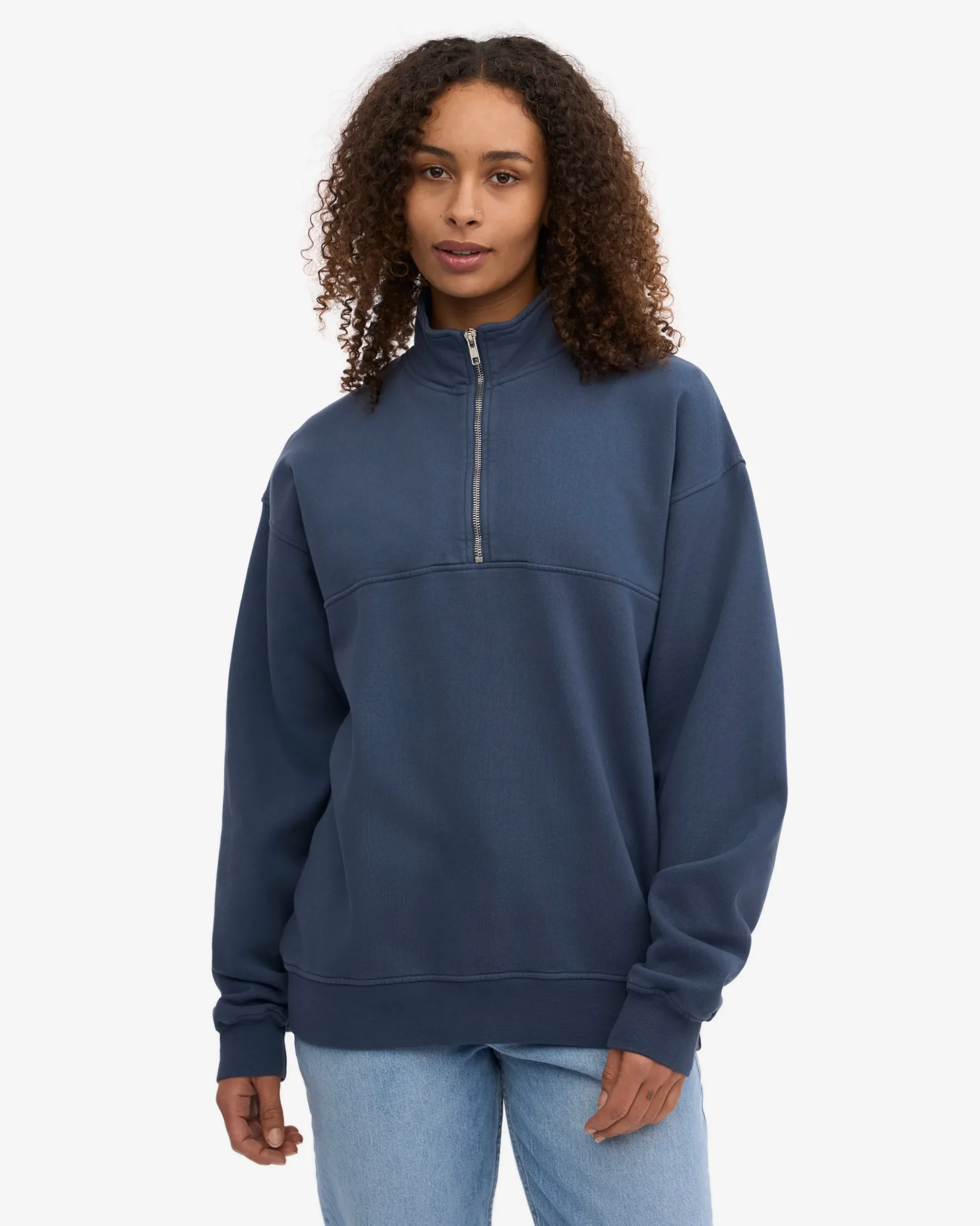 Organic Quarter Zip - Petrol Blue