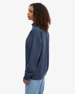 Organic Quarter Zip - Petrol Blue