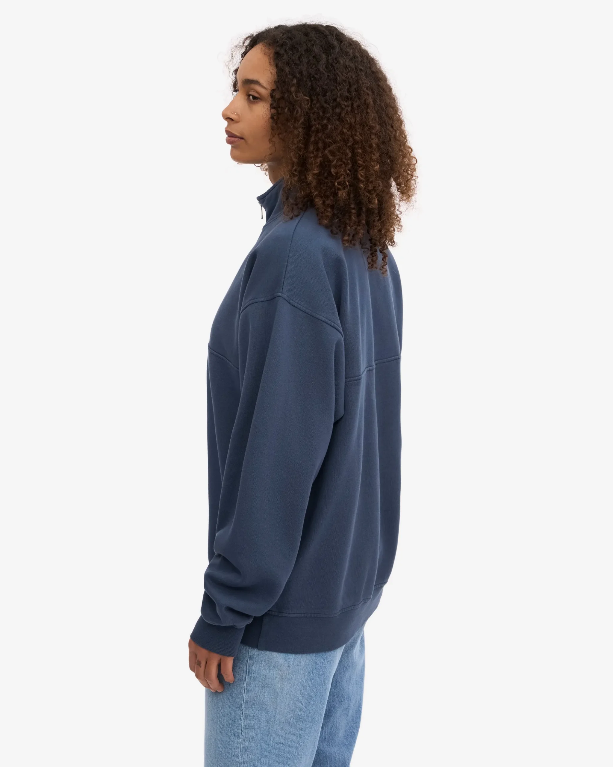 Organic Quarter Zip - Petrol Blue