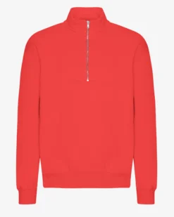 Organic Quarter Zip - Red Tangerine
