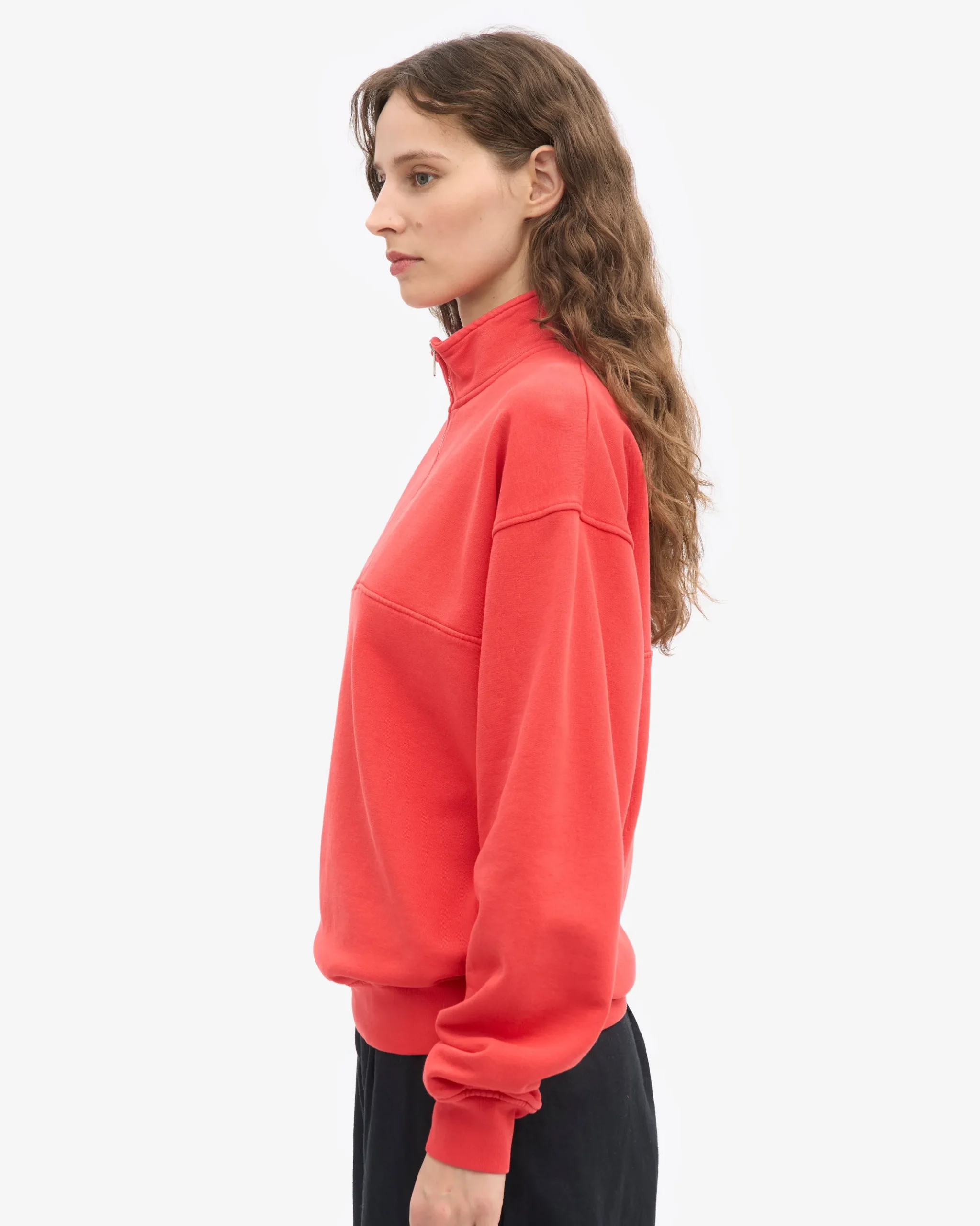 Organic Quarter Zip - Red Tangerine