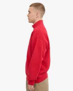 Organic Quarter Zip - Scarlet Red