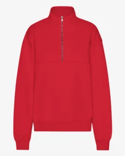 Organic Quarter Zip - Scarlet Red