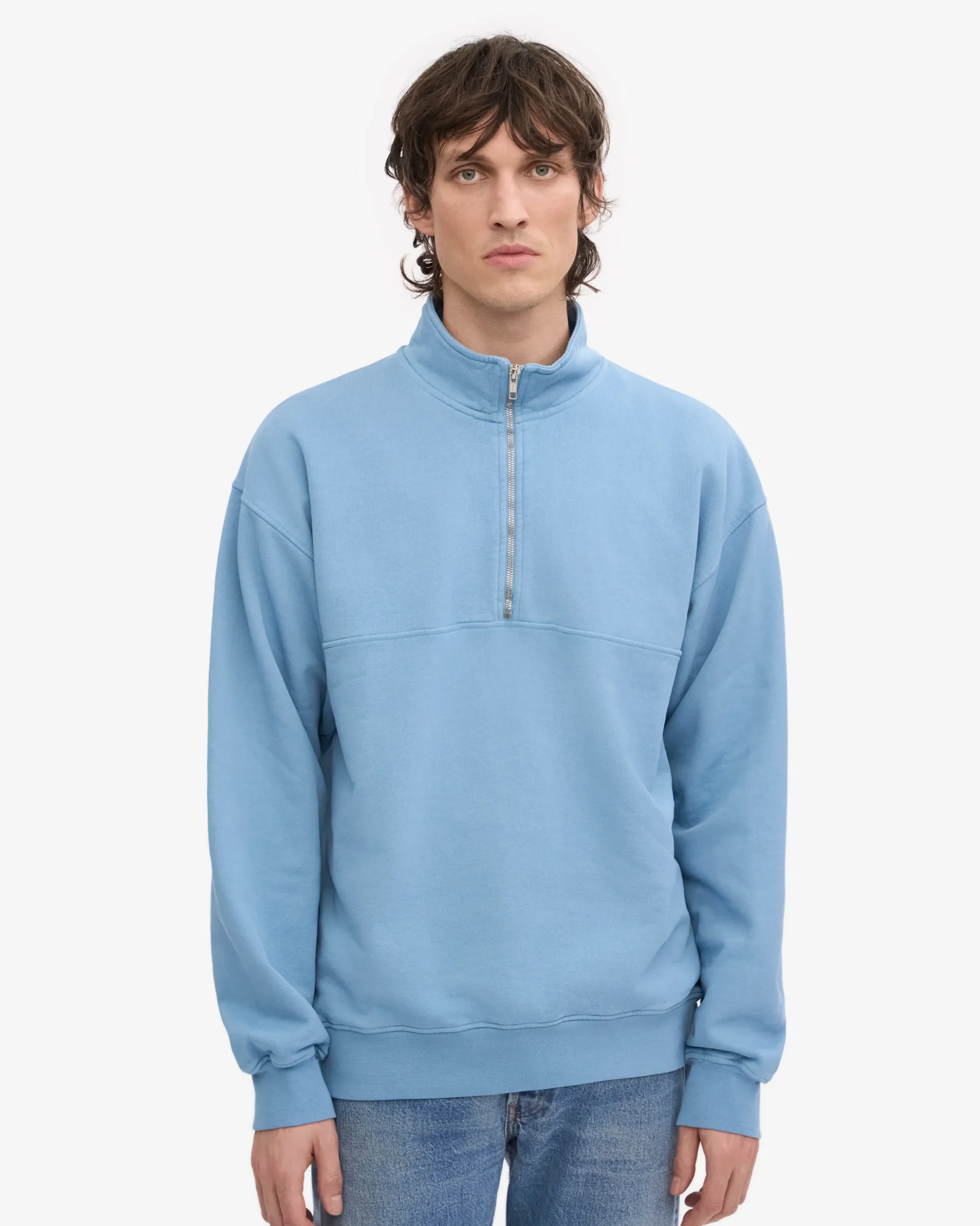 Organic Quarter Zip - Seaside Blue
