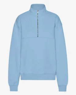 Organic Quarter Zip - Seaside Blue