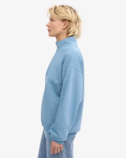 Organic Quarter Zip - Seaside Blue